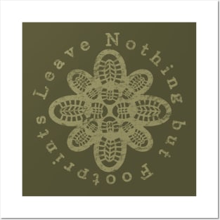 Leave Nothing but Footprints Hiking Boot Hiking Original Posters and Art